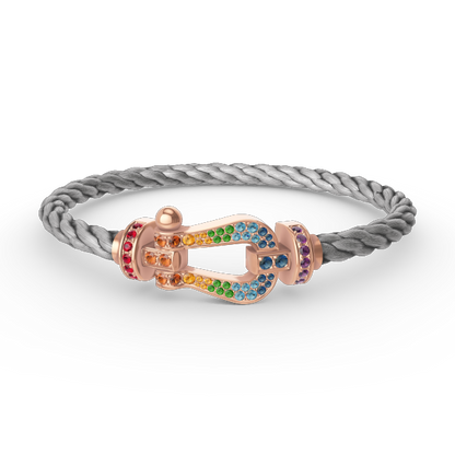[Lunabriance]FORCE LARGE HORSESHOE  COLORED DIAMOND BRACELET ROSE GOLD