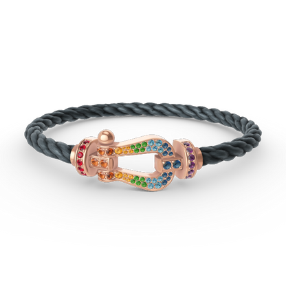 [Lunabriance]FORCE LARGE HORSESHOE  COLORED DIAMOND BRACELET ROSE GOLD