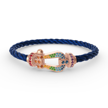 [Lunabriance]FORCE LARGE HORSESHOE  COLORED DIAMOND BRACELET ROSE GOLD