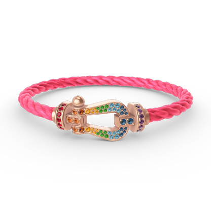 [Lunabriance]FORCE LARGE HORSESHOE  COLORED DIAMOND BRACELET ROSE GOLD