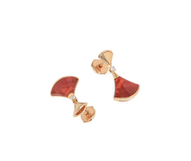 [Lunabriance]DREAM Carnelian PINK GOLD EARRINGS