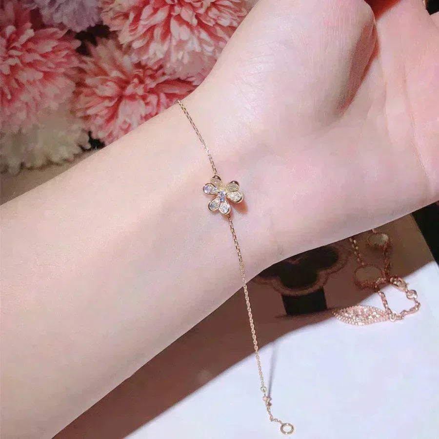 [Luna Brilliance]FRIVOLE GOLD FLOWER DIAMOND BRACELET