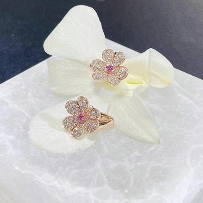 [Lunabriance]FRIVOLE PINK GOLD FLOWER DIAMOND EARRINGS