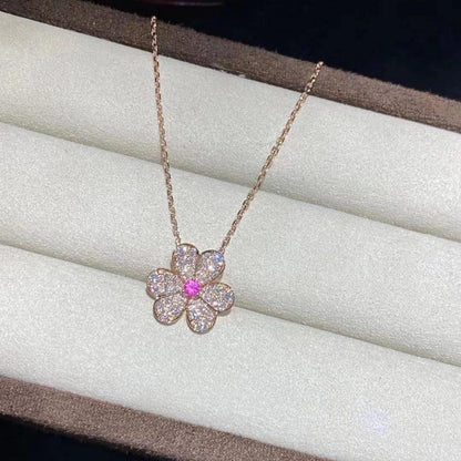 [Lunabriance]FRIVOLE ROSE GOLD FLOWER DIAMOND NECKLACE