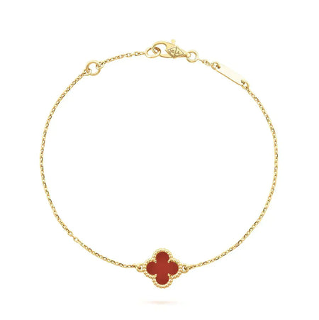 [Luna Brilliance]CLOVER  CARNELIAN SINGLE FLOWER BRACELET