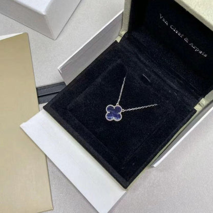 [Lunabriance]CLOVER 15MM PIETERSITE NECKLACE SILVER