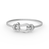[Luna Brilliance]FORCE  LARGE HORSESHOE FULL DIAMOND TENNIS BRACELET